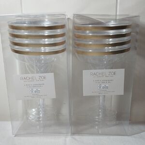 Rachel Zoe Drinkware Plastic 12 Oz Stemware Lot Of 8 NEW